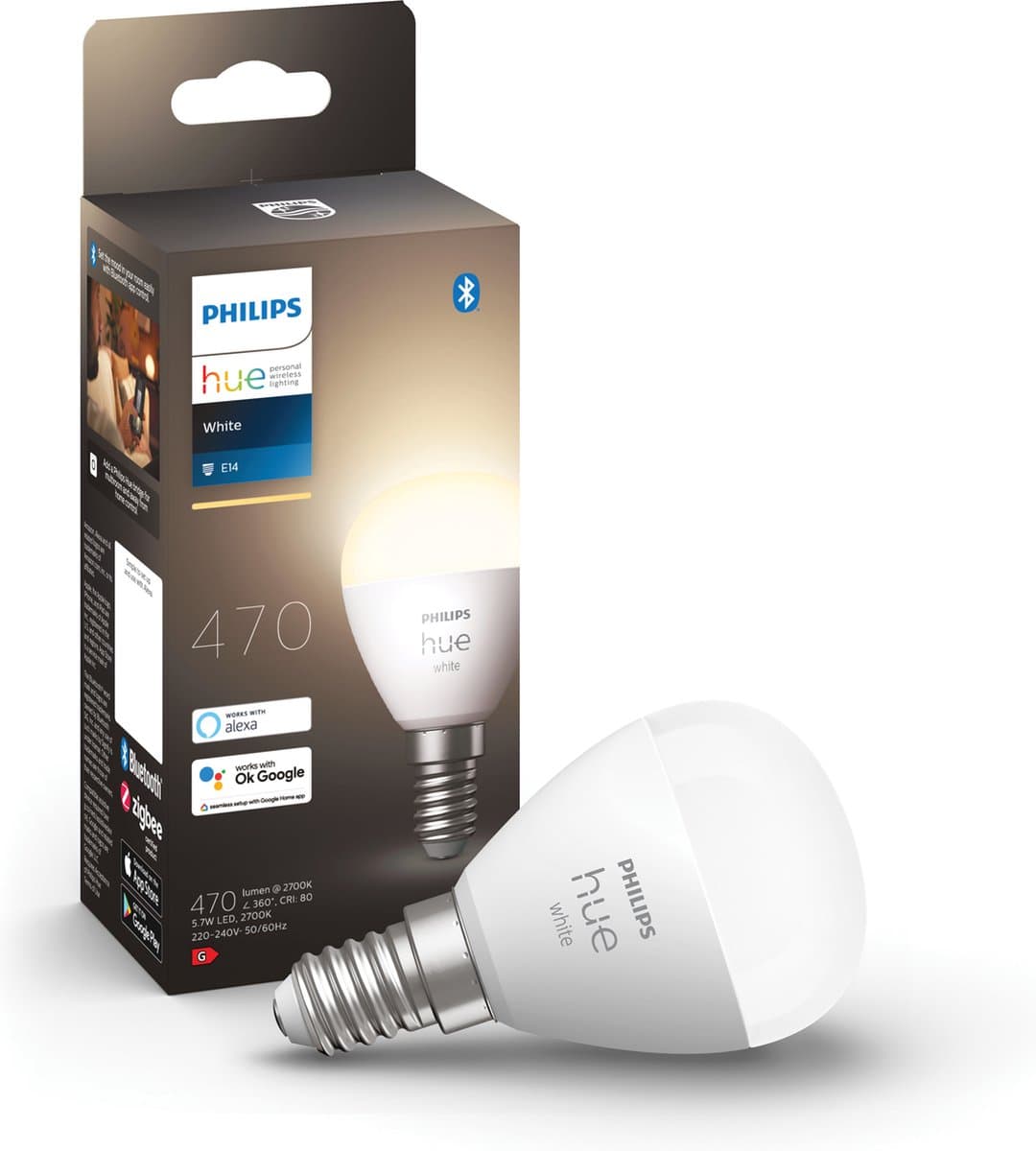 Philips Hue Kogellamp White E14 Losse lamp