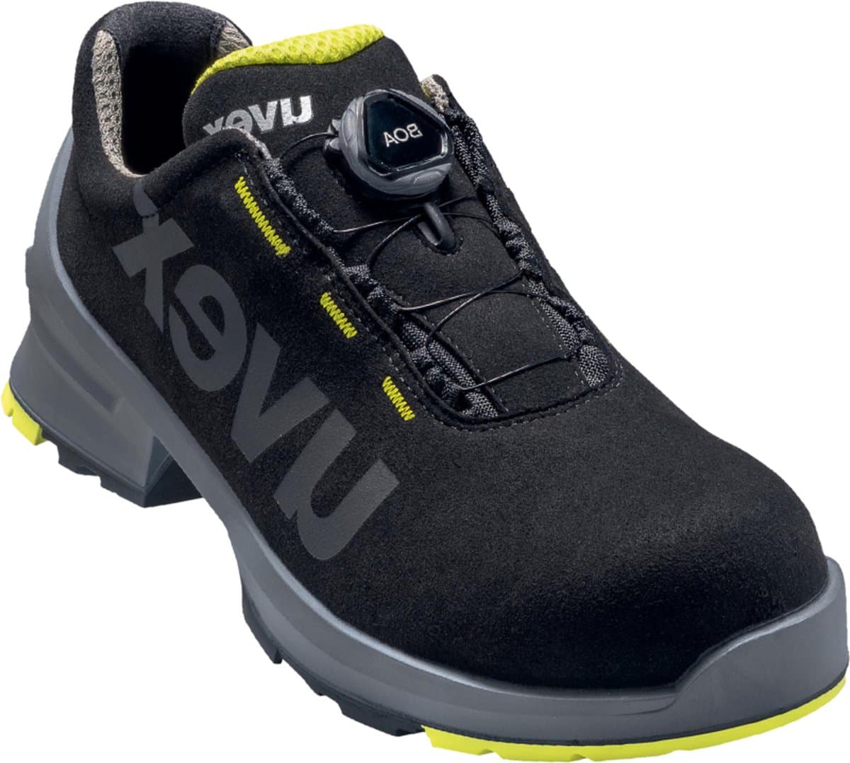 Uvex 1 Veiligheidsschoen S2 BOA 25424 - Zwart/Limoen - 48