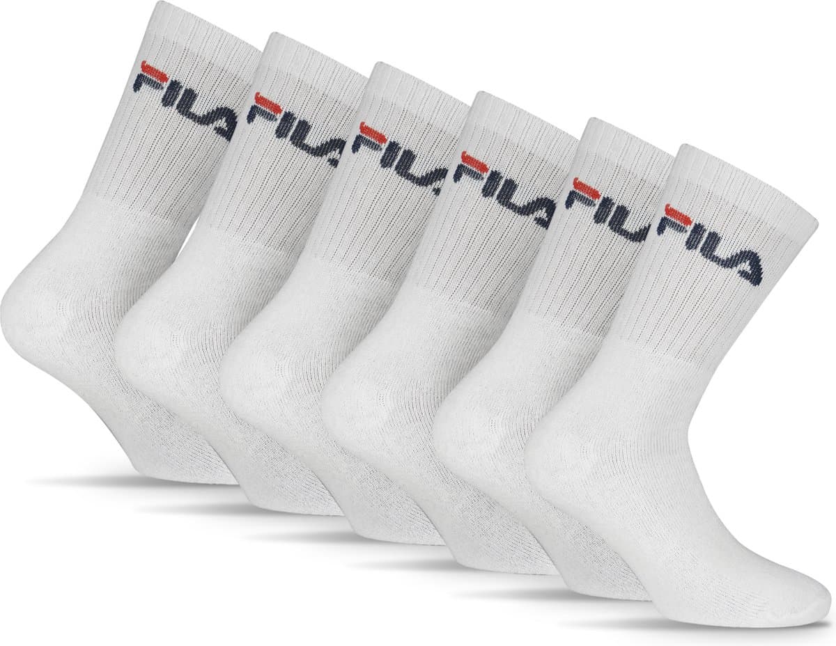 FILA - Crew Sportsokken - 6 Pack - Maat 39/42 - Wit