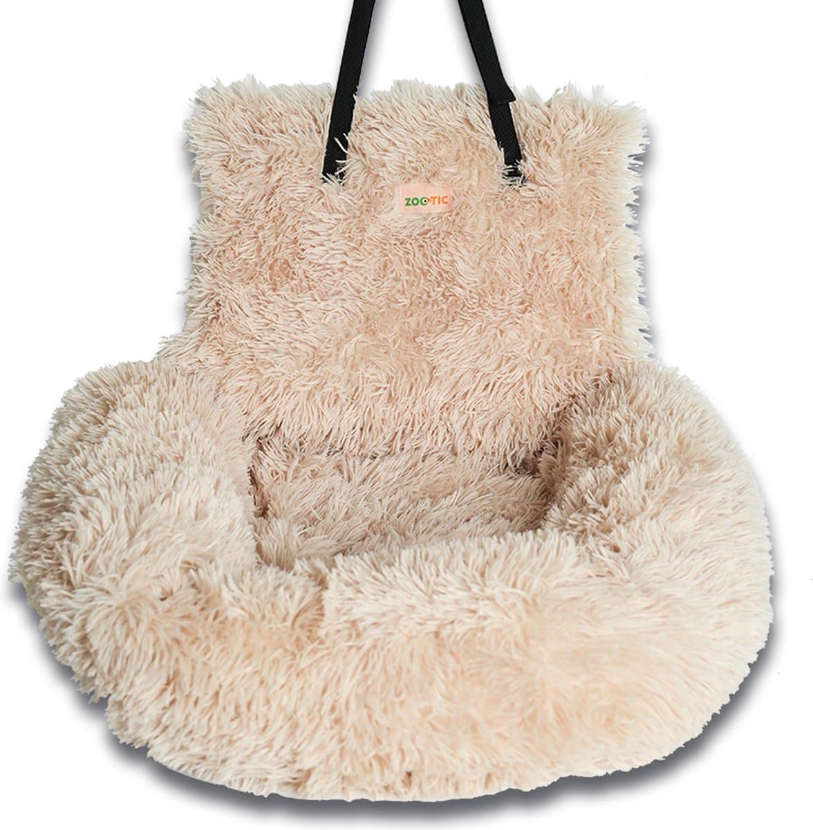 Zootic Hondenmand Auto Deluxe - Autostoel Hond met Veiligheidsriem - Beige - Maat M