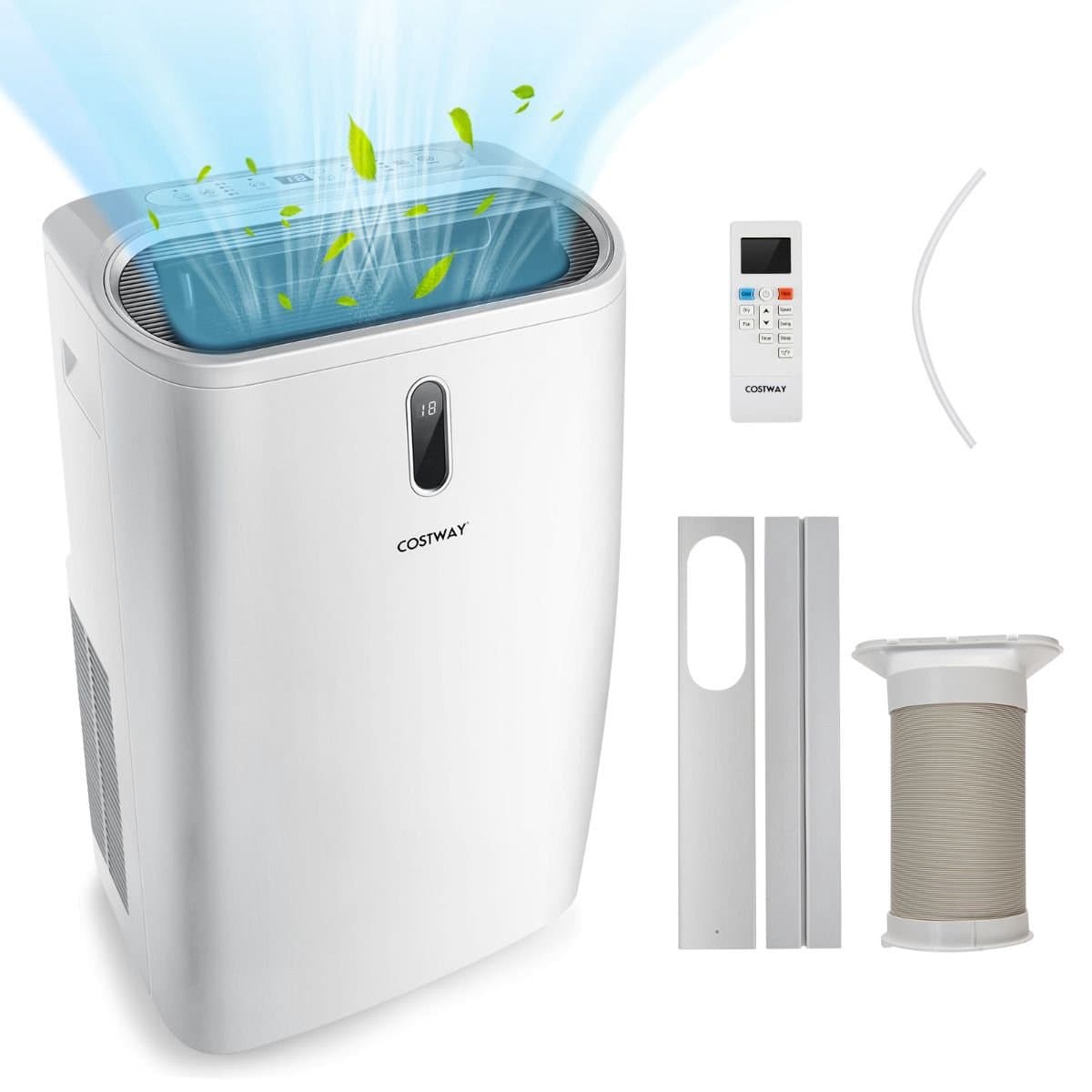 Costway 5-in-1 Mobiele Airco 16000 BTU met WIFI Bediening - Luchtontvochtiger Met Afstandsbediening - Verwarmen & Koelen - Ruimtes Tot 45m²