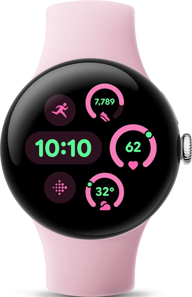 Google Pixel Watch 3 - Smartwatch - 41mm - Zilverkleurig/Roze