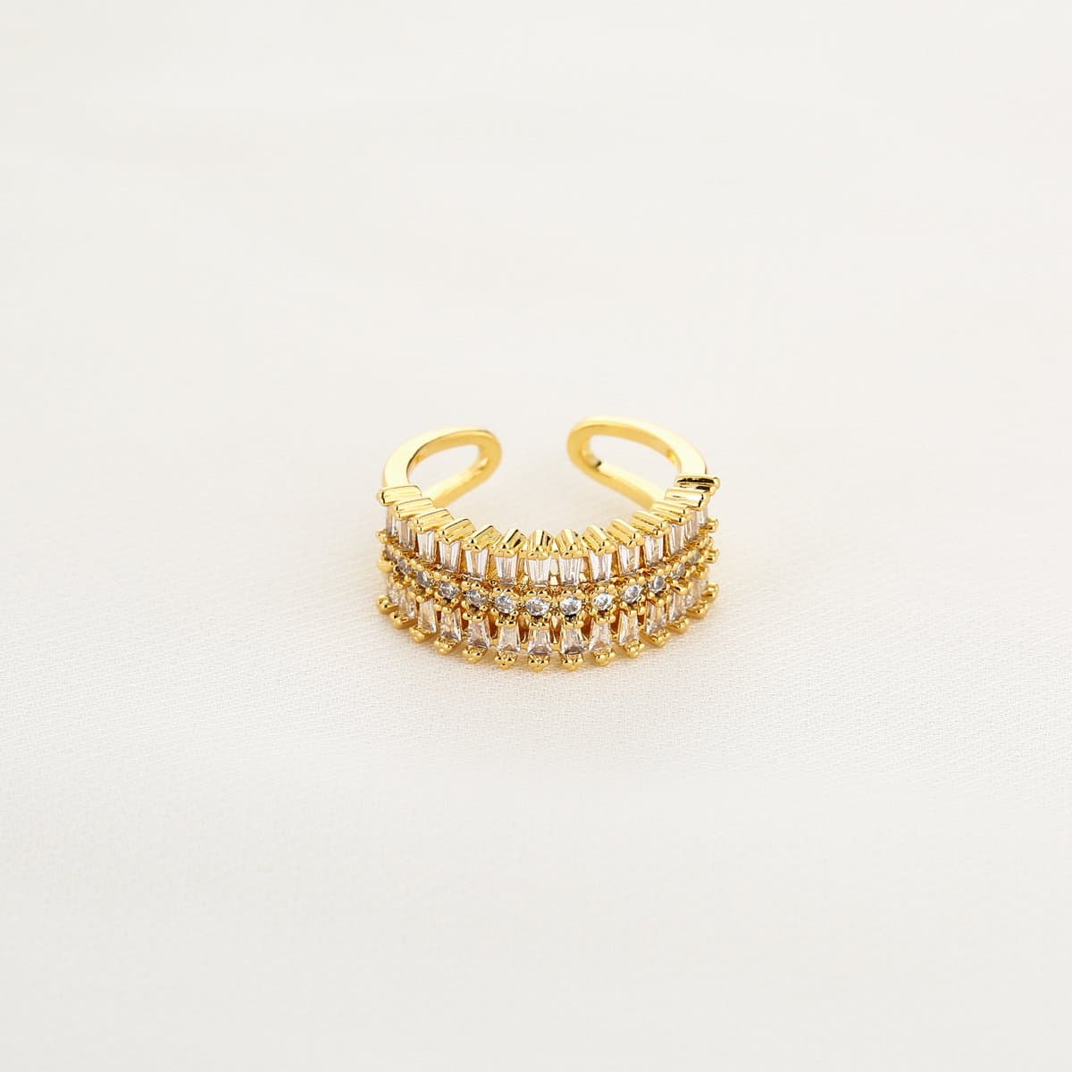 Michelle Bijou - Brede ring met Strass steentjes