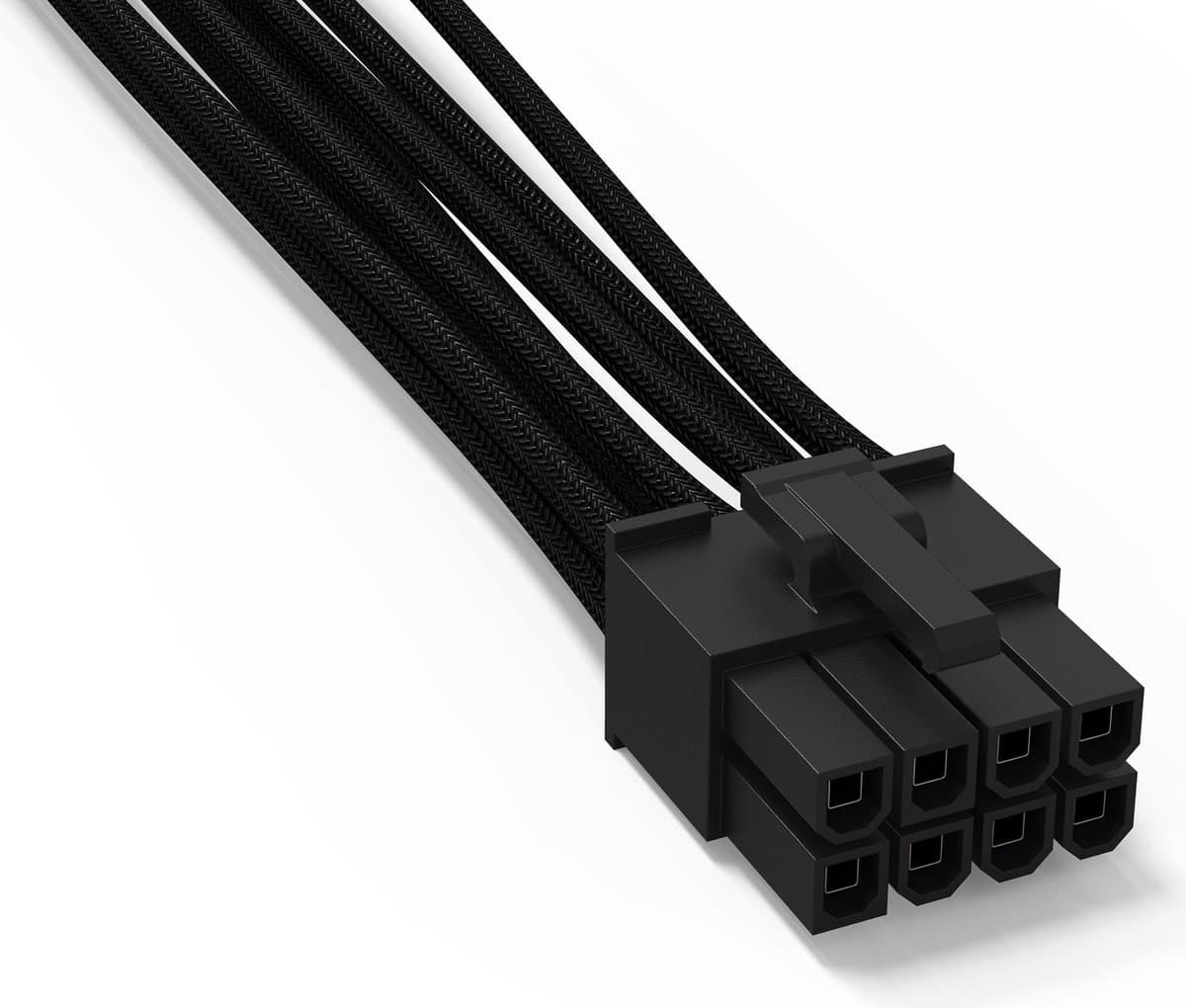 BeQuiet Computer, Stroom Kabel [1x ATX-stekker 8-polig - 1x ATX-stekker 8-polig] 0.70 m Zwart