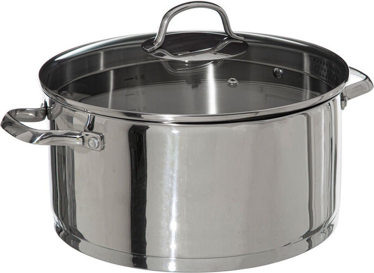 Pan met deksel rvs 24 cm zilver zilver