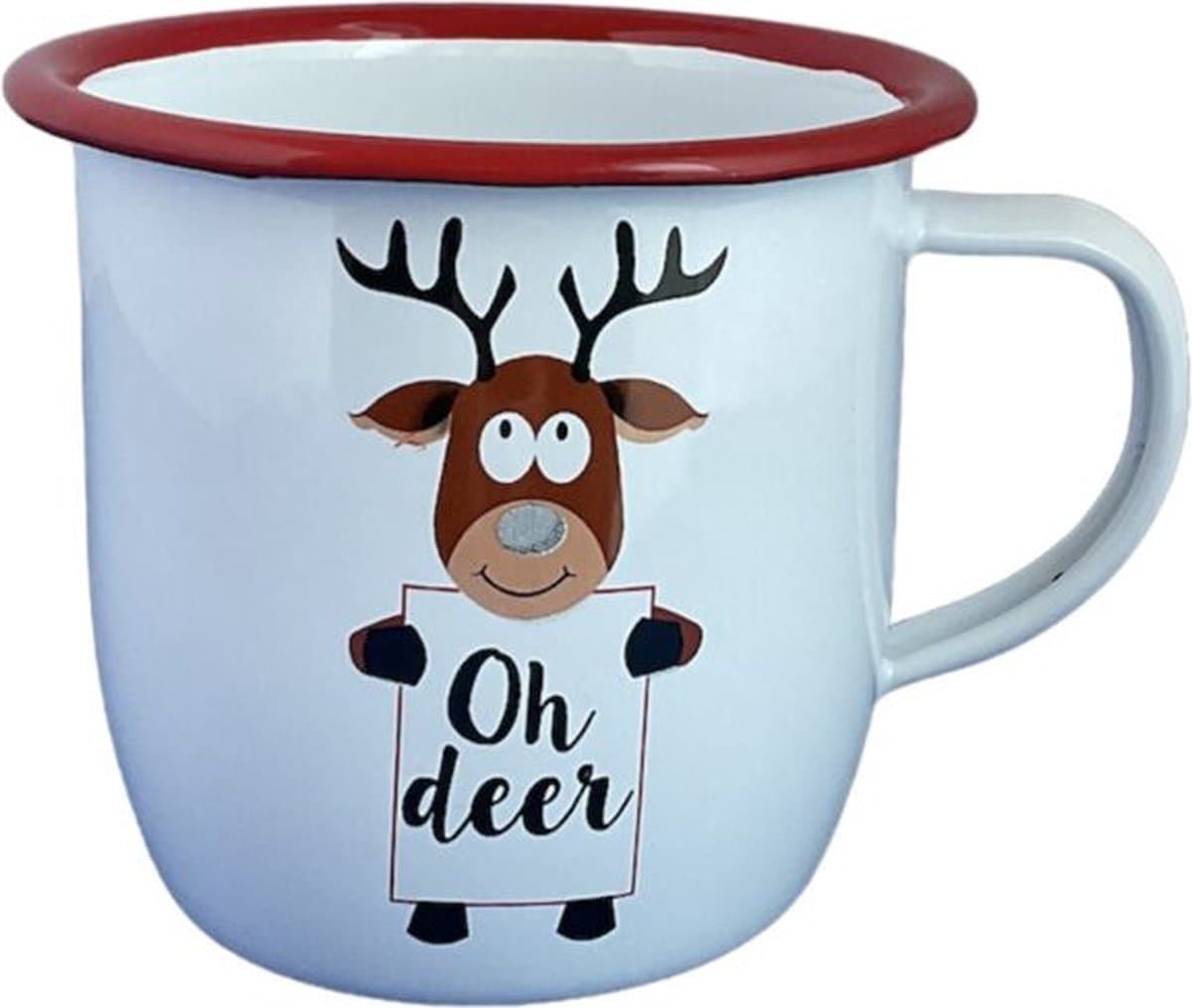 Metalen Mok - Oh Deer - Drop - lintje: "Speciaal voor jou" - Cadeauverpakking