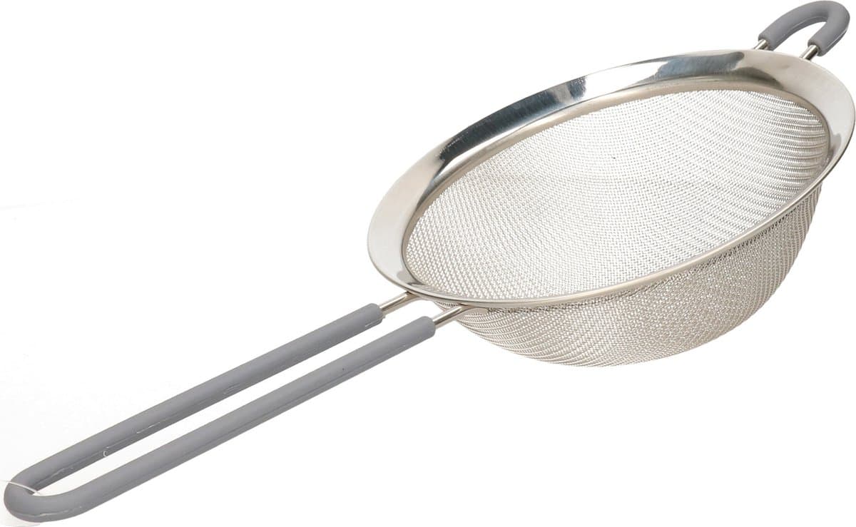 Vergiet - zeef met handvat - RVS - 35 x 16 cm