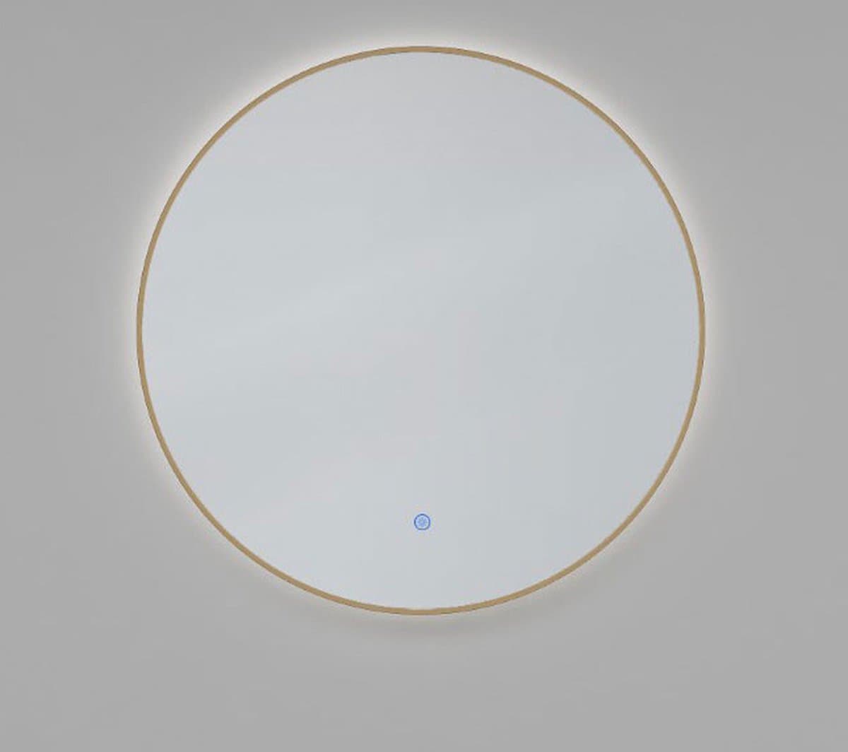 Wiesbaden Novi - Badkamerspiegel Rond - 60cm - Geborsteld Messing - Led Verlichting Rondom