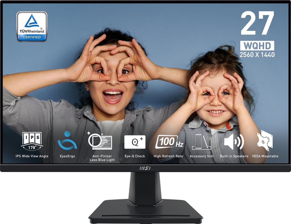 MSI PRO MP275Q - WQHD Monitor - 100Hz - 27 Inch - Speakers
