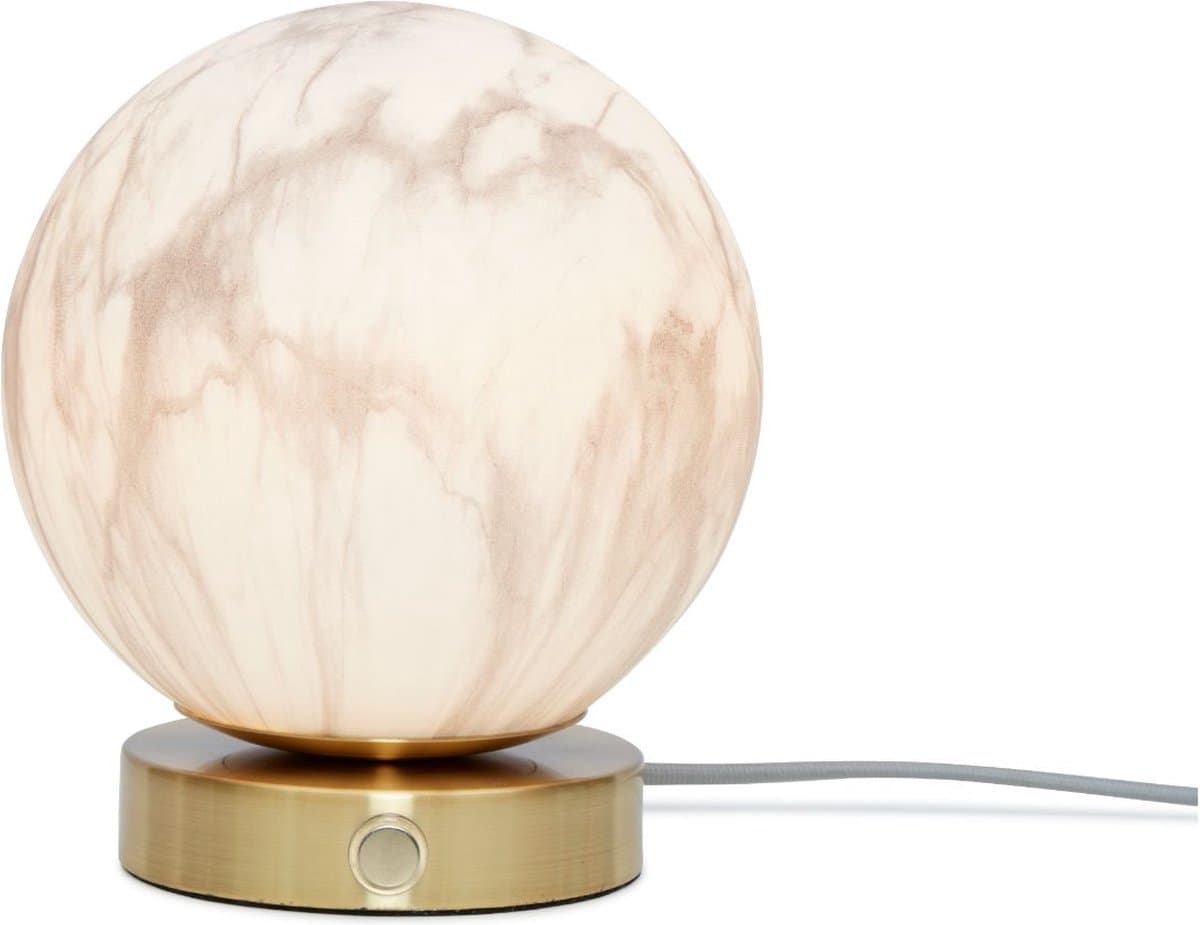 it's about RoMi Tafellamp Carrara - Wit/Goud - Ø16cm - Modern,Luxe