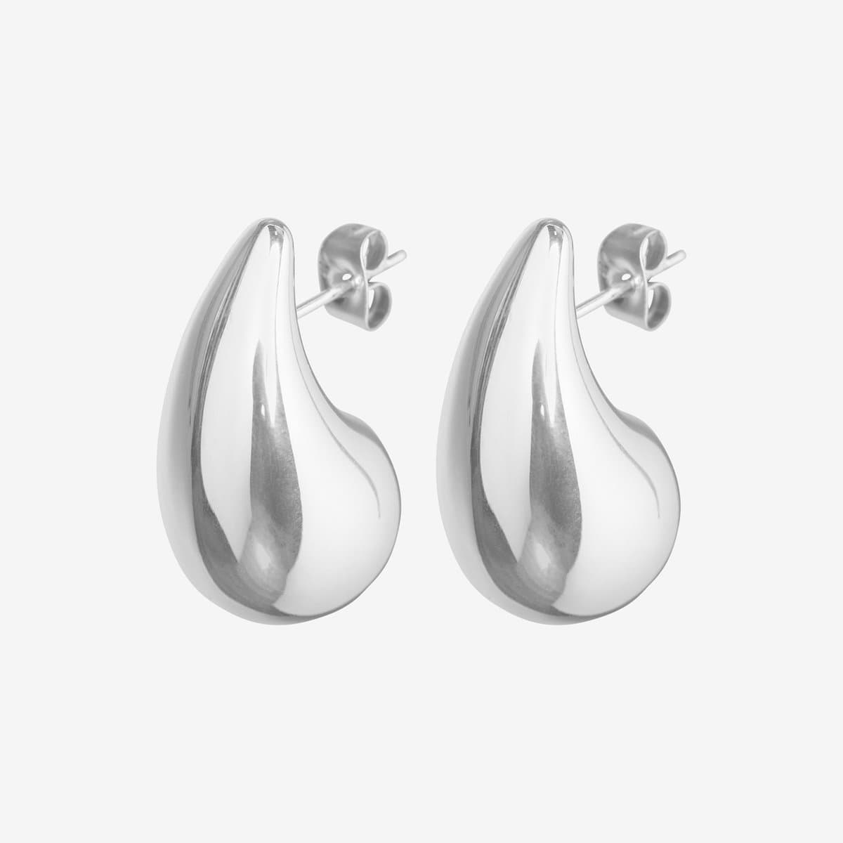 Essenza Small Teardrop Earrings Silver