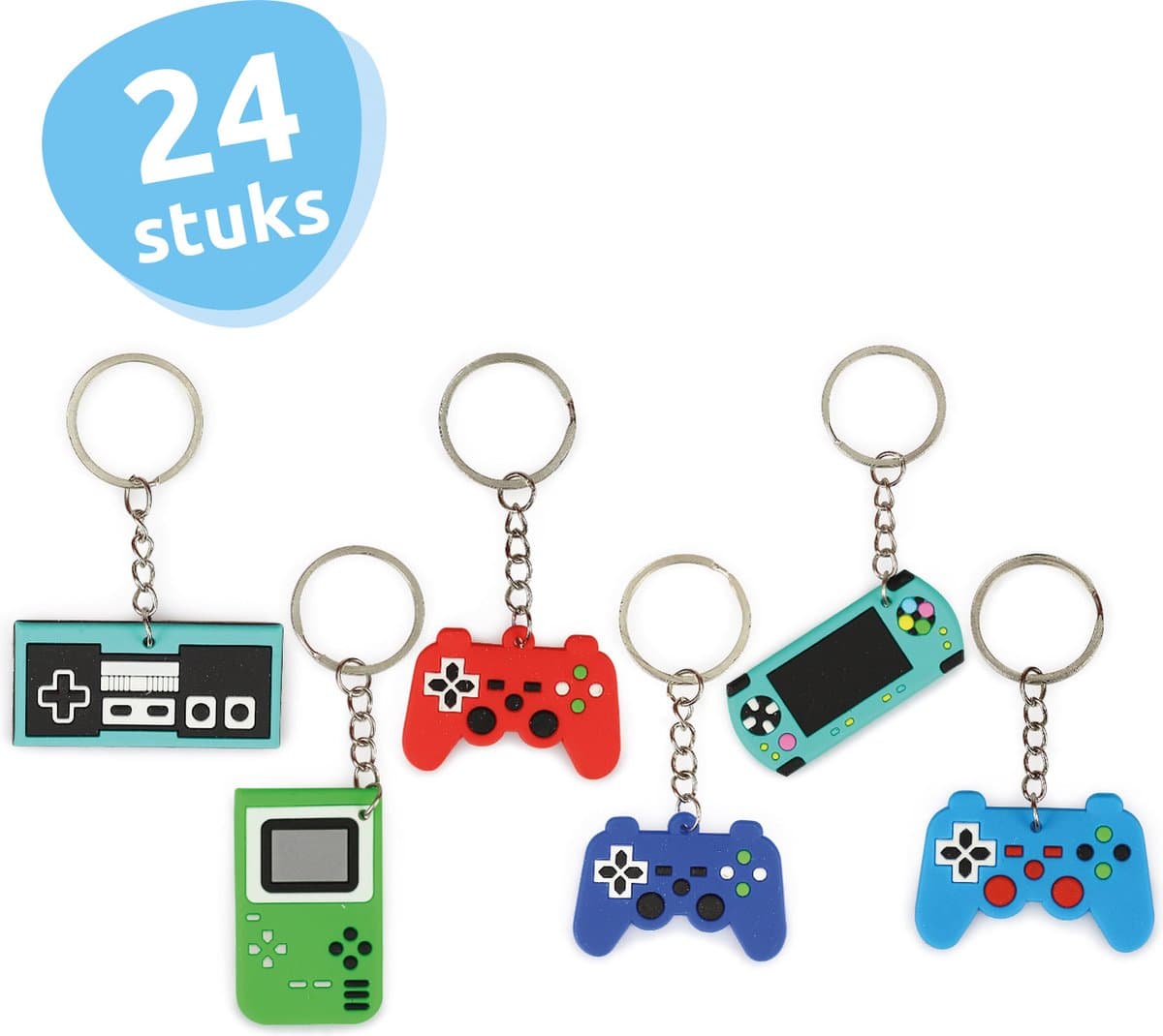 Isa's Friends® - Uitdeelcadeautjes Sleutelhangers Games - 24 stuks - Traktatie