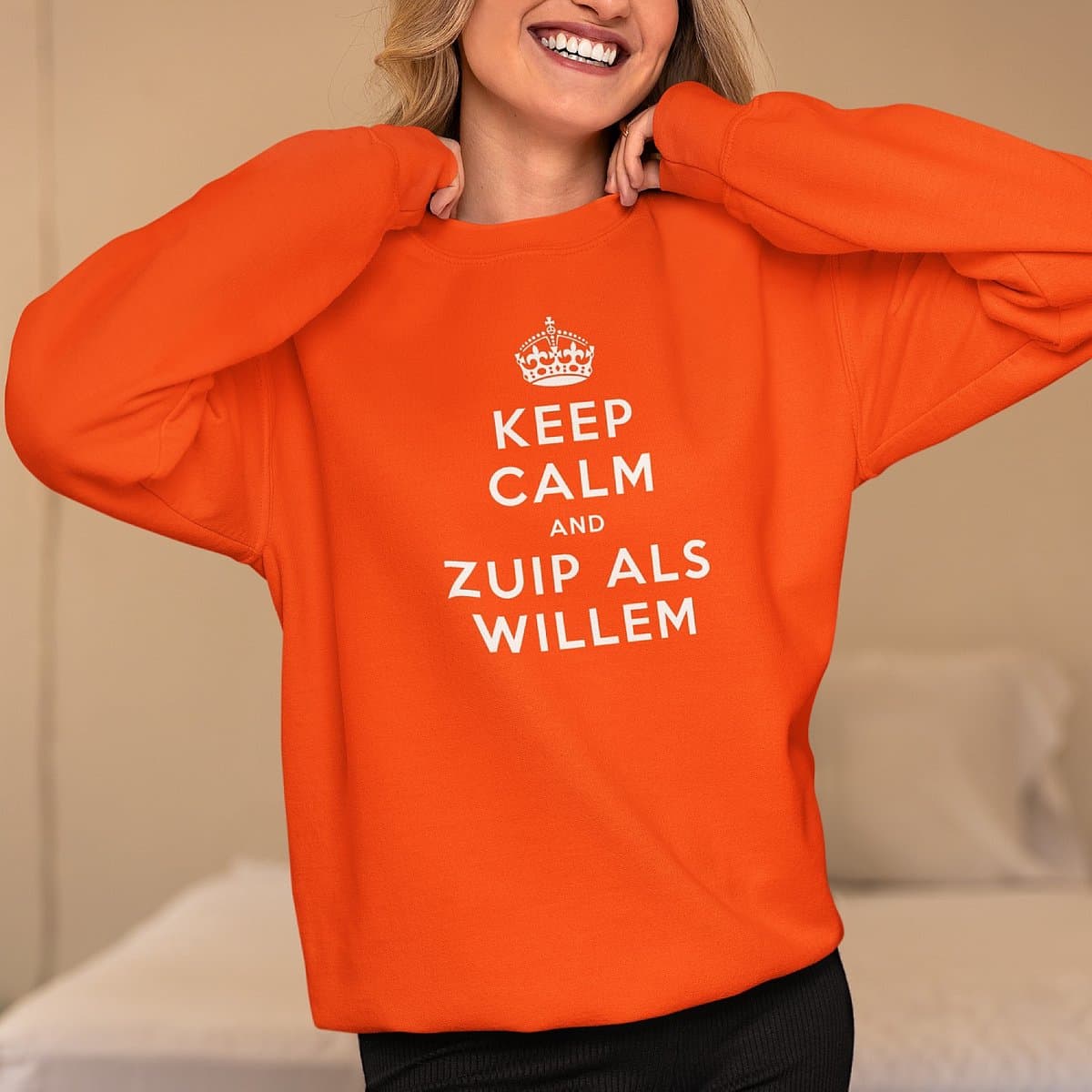 Oranje Koningsdag Trui Keep Calm And Zuip Als Willem - MAAT 3XL - Uniseks Pasvorm - Oranje Feestkleding