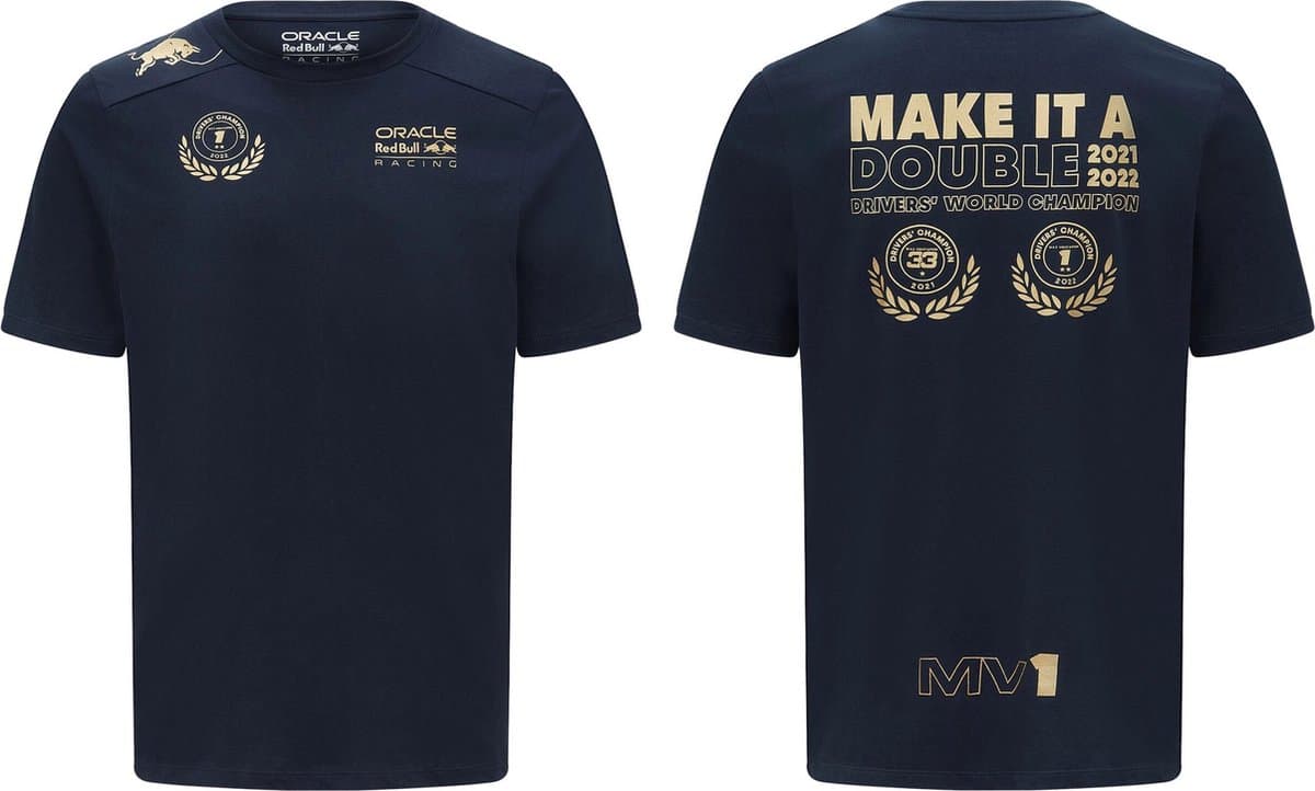 Oracle Red Bull Racing Max Verstappen 2022 World Champion T-shirt-XXS