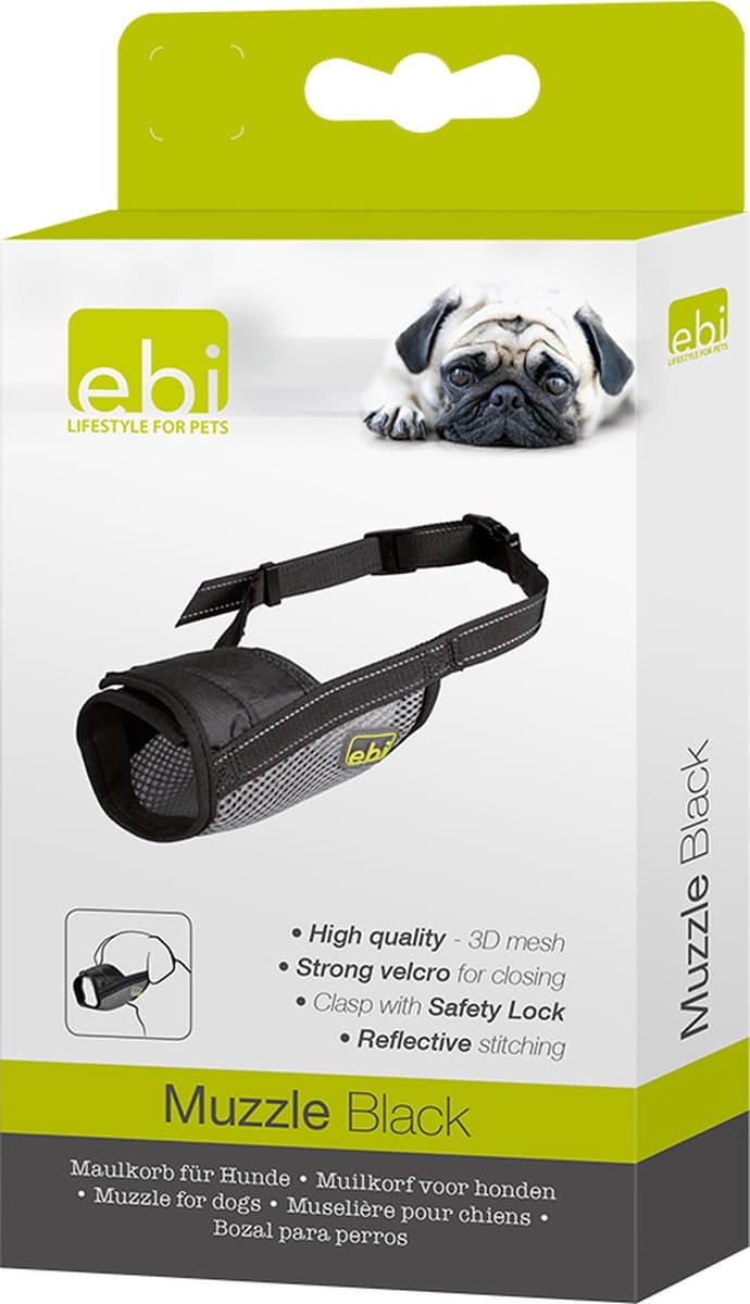 Ebi - Muilkorf - Hond - Muilband Mesh Xl - 16-44cm / Ø19-24cm Zwart - 1st