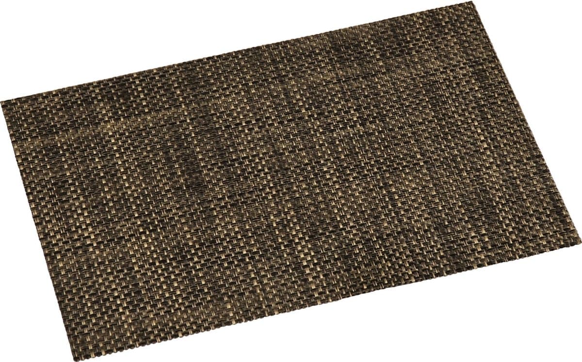 Kesper tafel placemats/onderleggers - messing bruin - 29 x 43 cm - Diner/ontbijt - kunststof - geweven