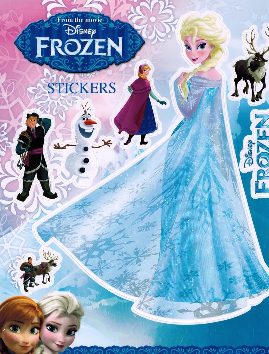 Stickervel Disney Frozen Herbruikbare Raamstikkers - Anna - Elsa - Hans - Olaf