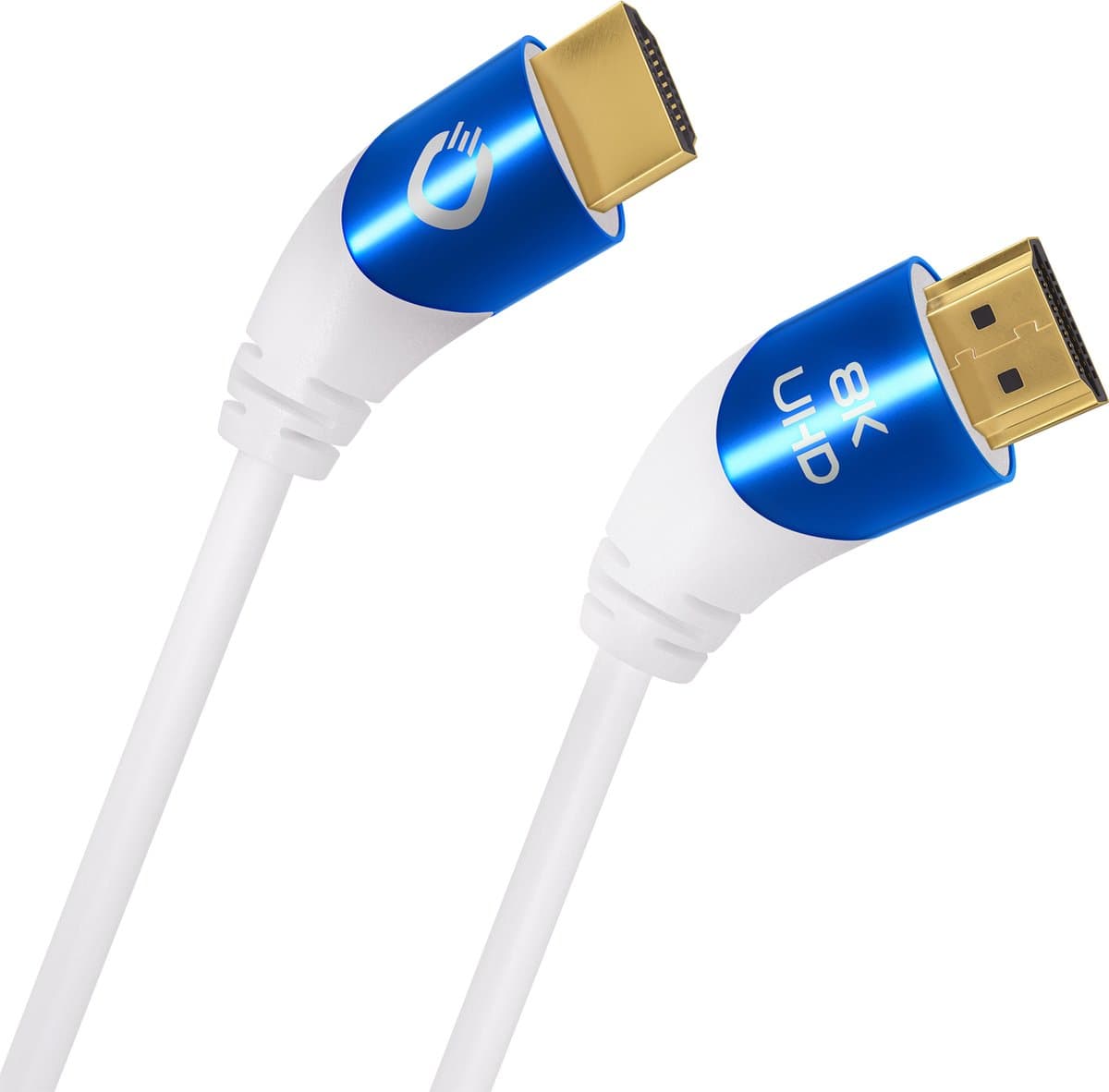 Oehlbach: Ultra high-speed HDMI kabel 40°-stekker - 3M - Wit
