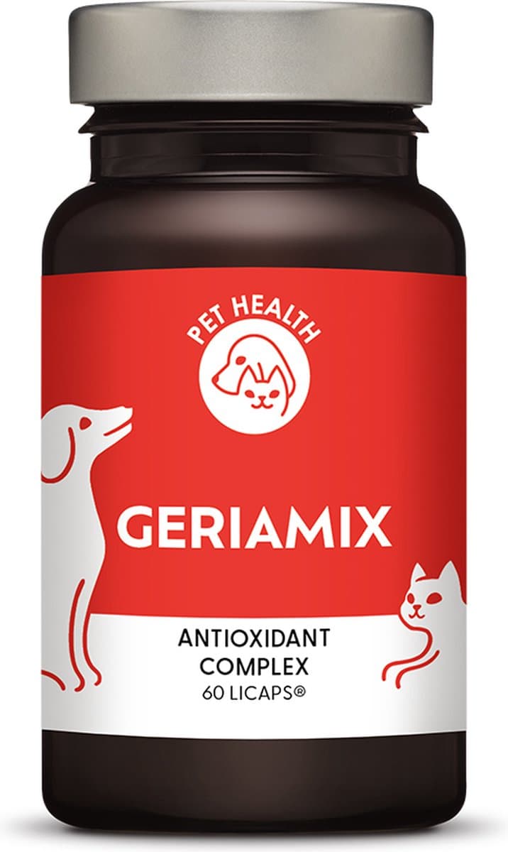 Pet Health - Geriamix® - 60 capsules - Antioxidant met astaxanthine (AstaReal®) - Voor Kat & Hond