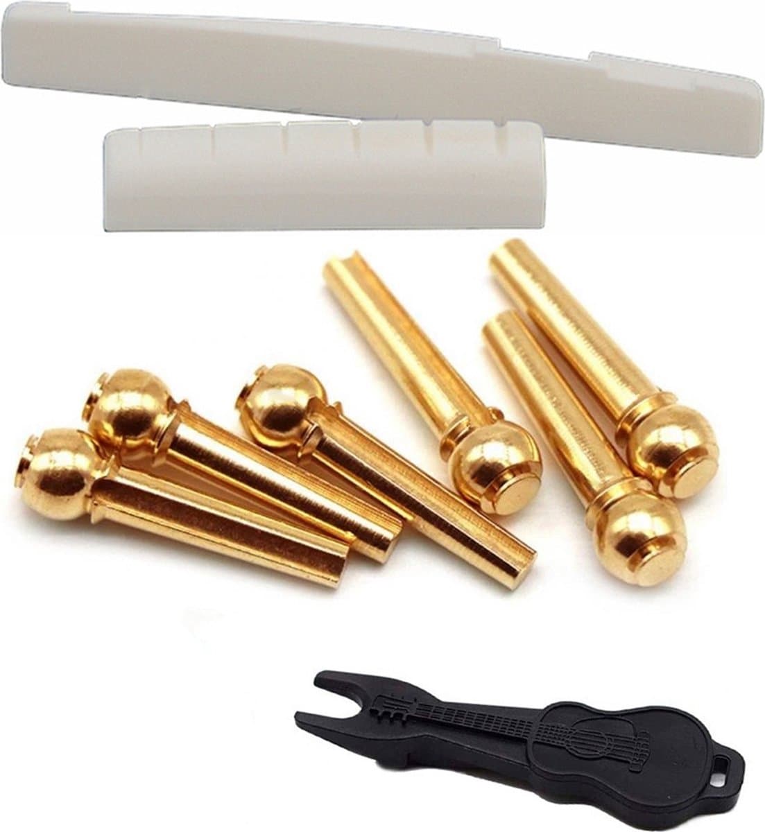 Knobbout Music repair, akoestische gitaar pinnen met brug, 100% koper 6 stuks