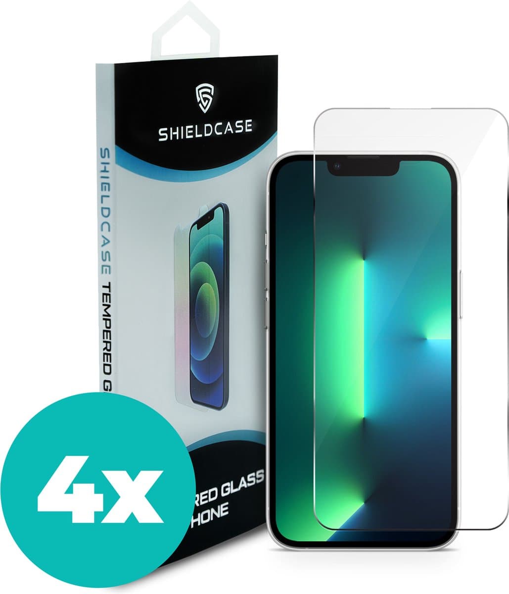 ShieldCase Geschikt voor iPhone X screenprotector - Tempered Glass - Beschermglas transparant bescherming - iPhone X tempered glas glasplaatje 9H 4 pack - Screenprotector iPhone X - Accessoires - 4 stuks