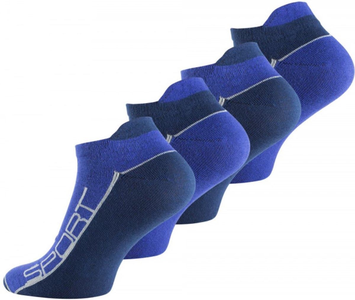 8 paar herensokken sneakerkousen Sport blauw met hiellipje maat 39-42