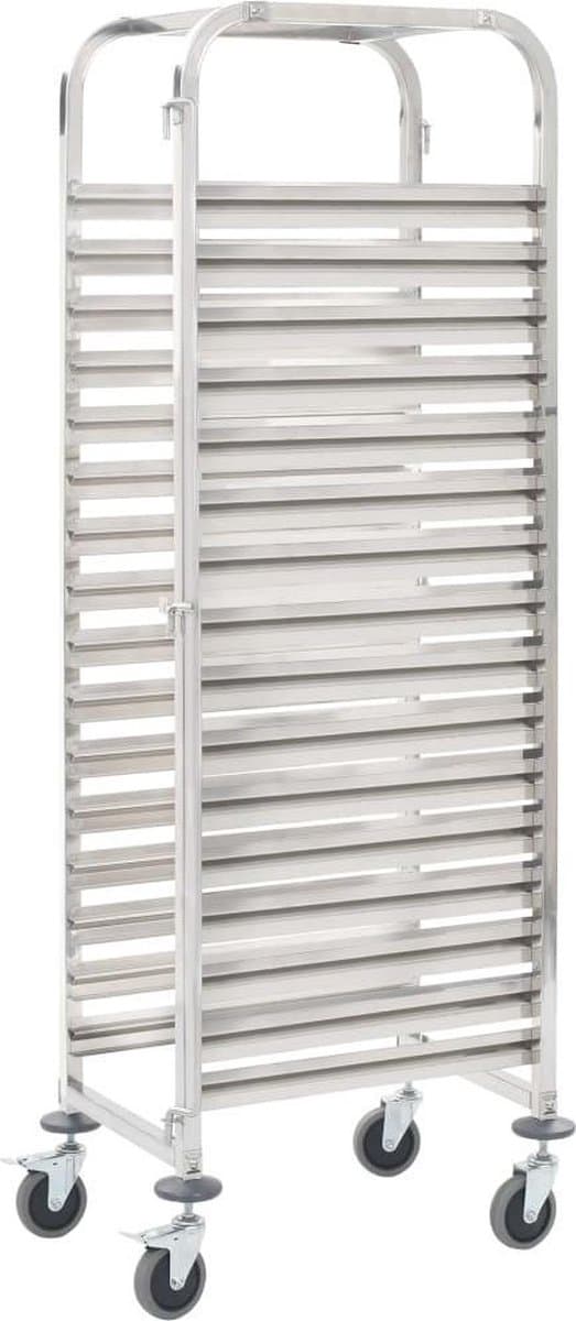 vidaXL - Keukentrolley - 16-laags - 38x55x163 - cm - roestvrij - staal