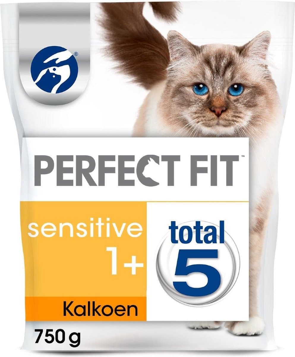 Perfect Fit Sensitive Adult 1+ Brokjes - Kalkoen - Kattenvoer - 3 x 750g