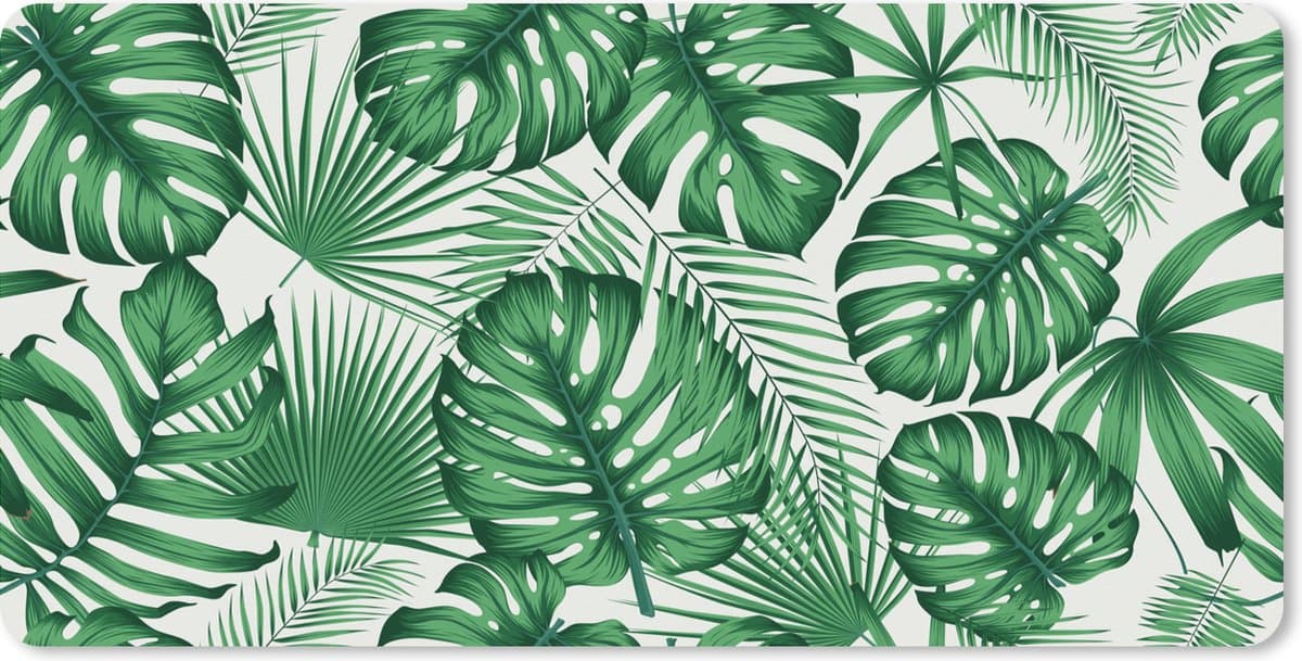 Muismat XXL 120x60 cm - Bureau onderlegger - Bureau mat Tropisch - Jungle - Bladeren - Bureaumat - Gaming mousepad xl - Bureaulegger groot - Computer deskmat