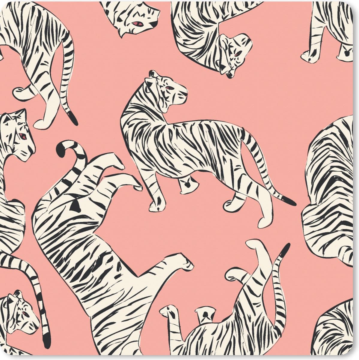 Muismat XXL 40x40 cm - Bureau onderlegger - Bureau mat Tiger - Patroon - Jungle - Bureaumat - Gaming mousepad xl - Bureaulegger groot - Computer deskmat