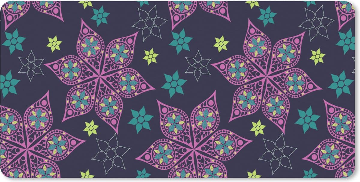 Muismat XXL 120x60 cm - Bureau onderlegger - Bureau mat Sterren - Regenboog - Luxe - Winter - Patroon - Bureaumat - Gaming mousepad xl - Bureaulegger groot - Computer deskmat - Kerst - Cadeau - Kerstcadeau voor mannen en voor vrouwen