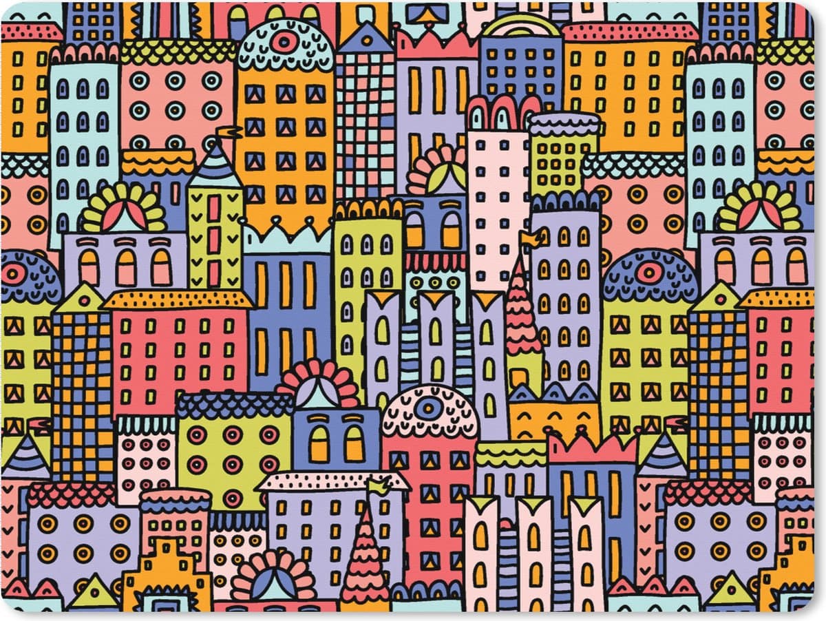 Muismat XXL 80x60 cm - Bureau onderlegger - Bureau mat Huis - Regenboog - Patroon - Bureaumat - Gaming mousepad xl - Bureaulegger groot - Computer deskmat