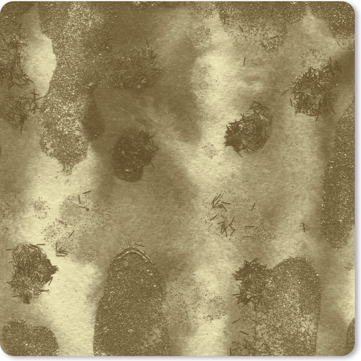 Muismat XXL 60x60 cm - Bureau onderlegger - Bureau mat Goud - Abstract - Verf - Bureaumat - Gaming mousepad xl - Bureaulegger groot - Computer deskmat