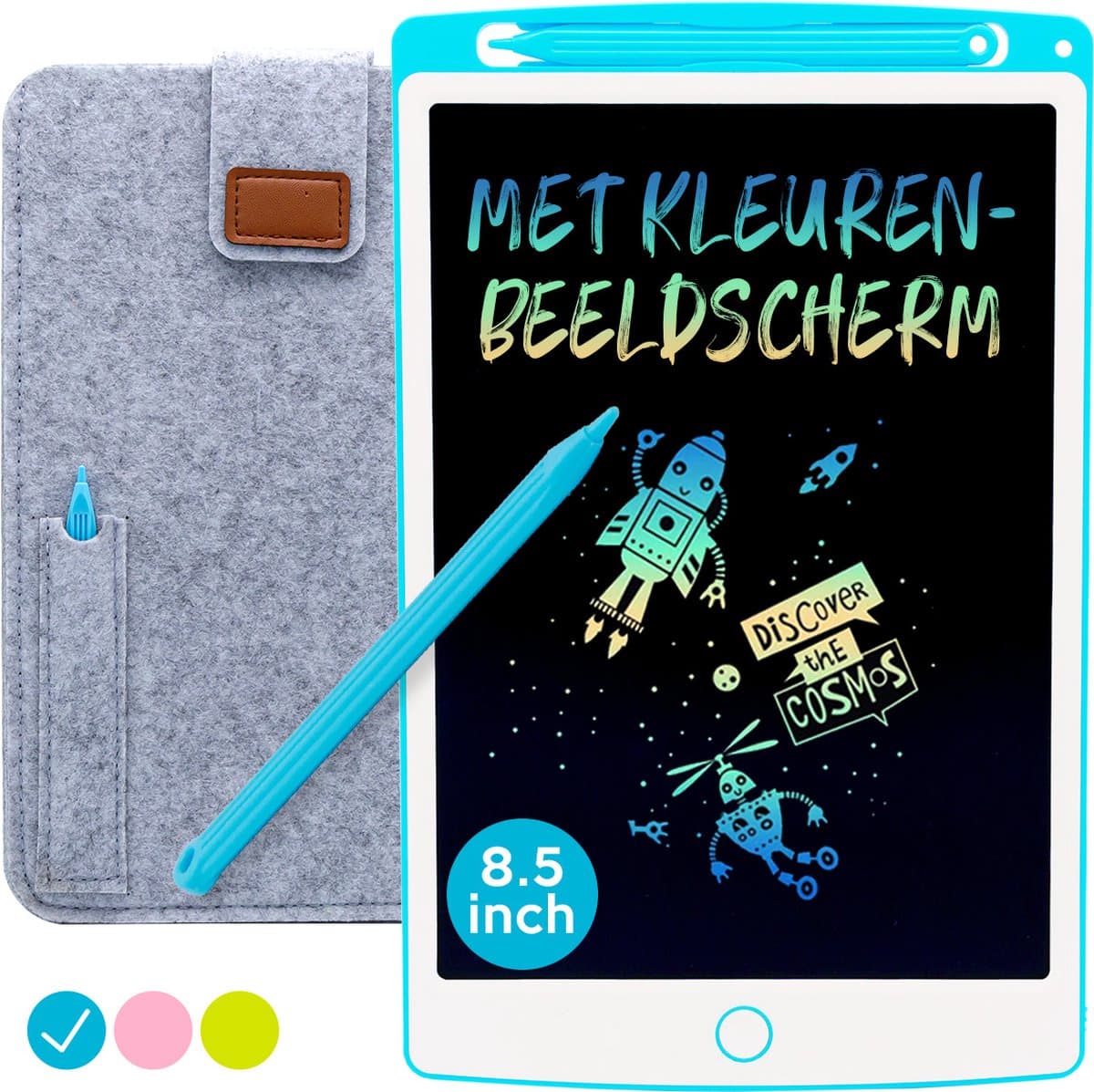 LCD Tekentablet Kinderen "Blauw" 8.5 inch - Kinderspeelgoed 6 jaar -Speelgoed 3 jaar - 4 jaar - Sinterklaas Cadeautjes - Kado - Speelgoed Voor Onderweg - Tekenen - Kleine Cadeautjes - Schrijfbord - Speelgoed Jongen - Kinderspeelgoed 5 jaar - 6 jaar