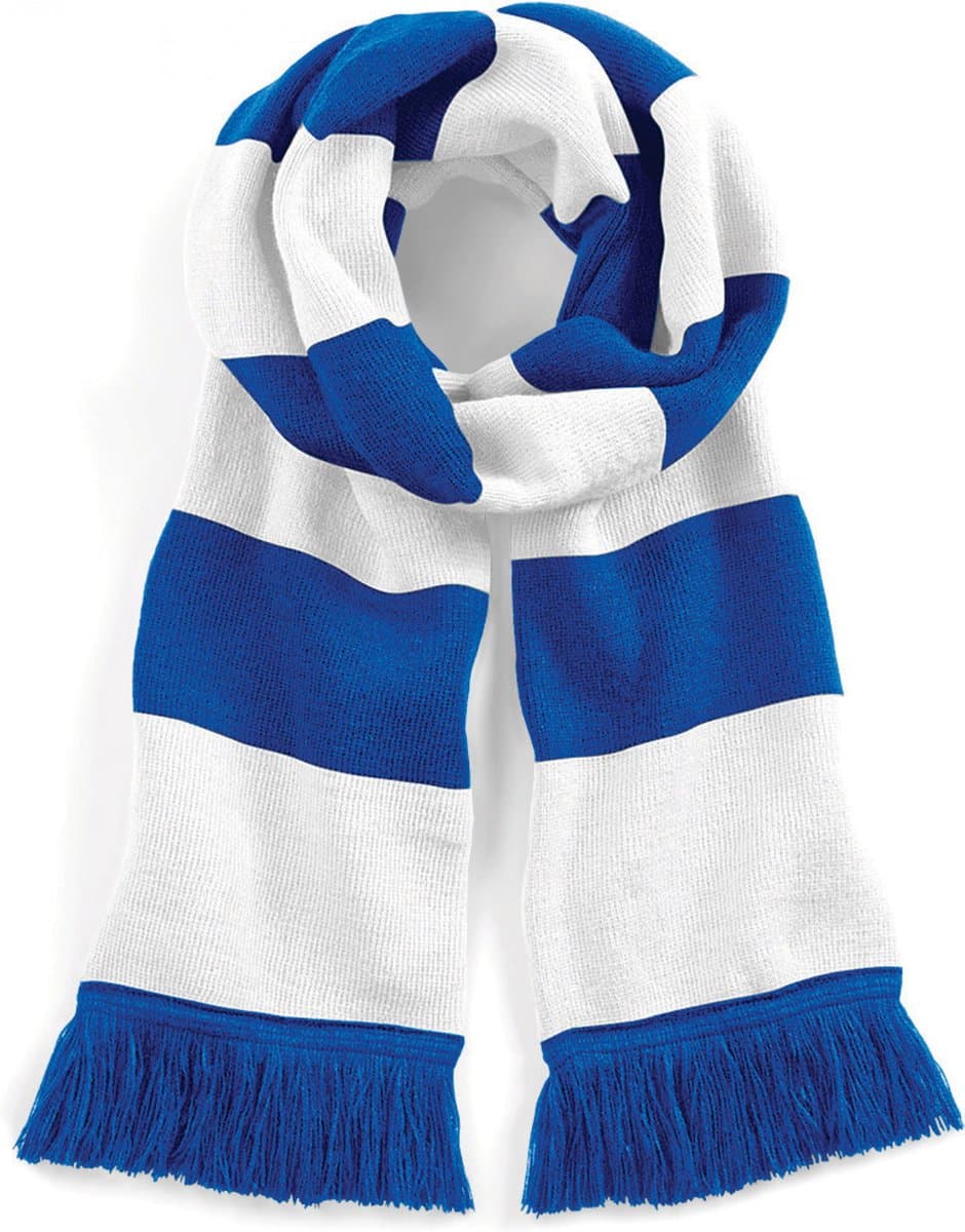 Beechfield Gestreepte sjaal Stadium B479 - Bright Royal / White - One size