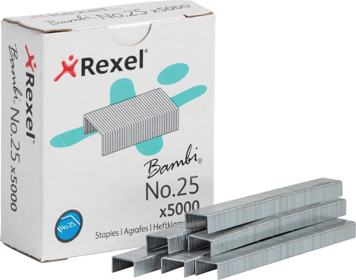 Rexel nieten nr. 25, gegalvaniseerd staal, doosje met 5000 nietjes