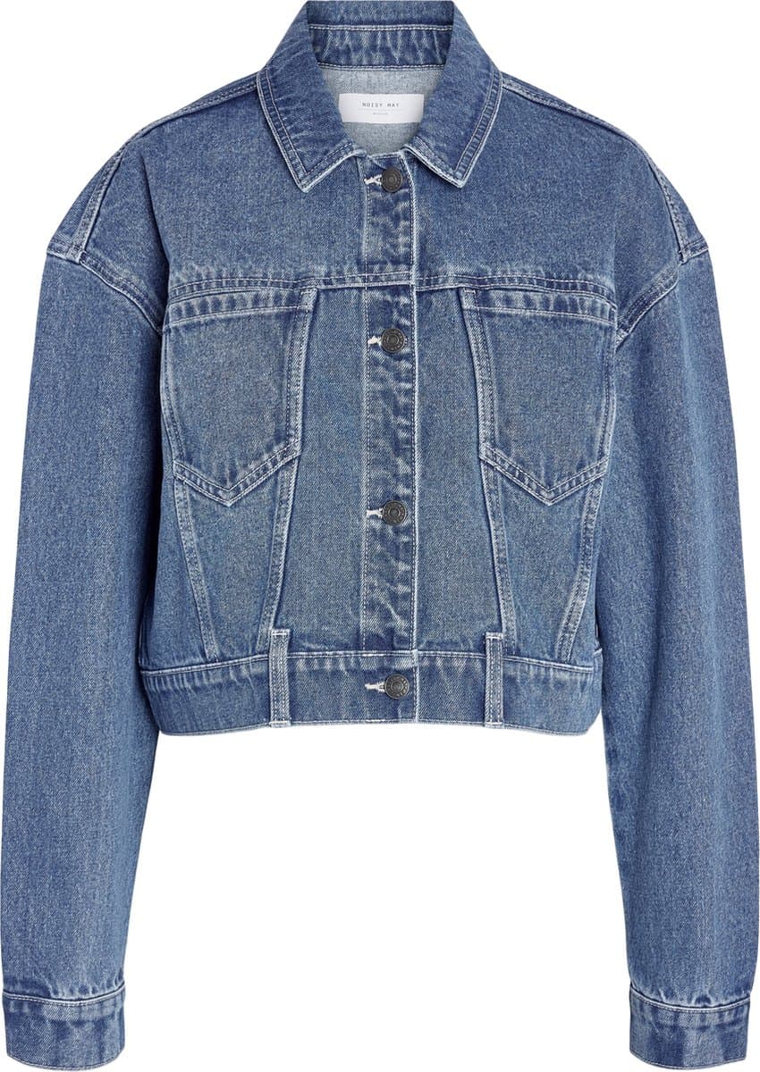 Noisy May Ronja Longsleeve Crop Dames Spijkerjas - blauw - M