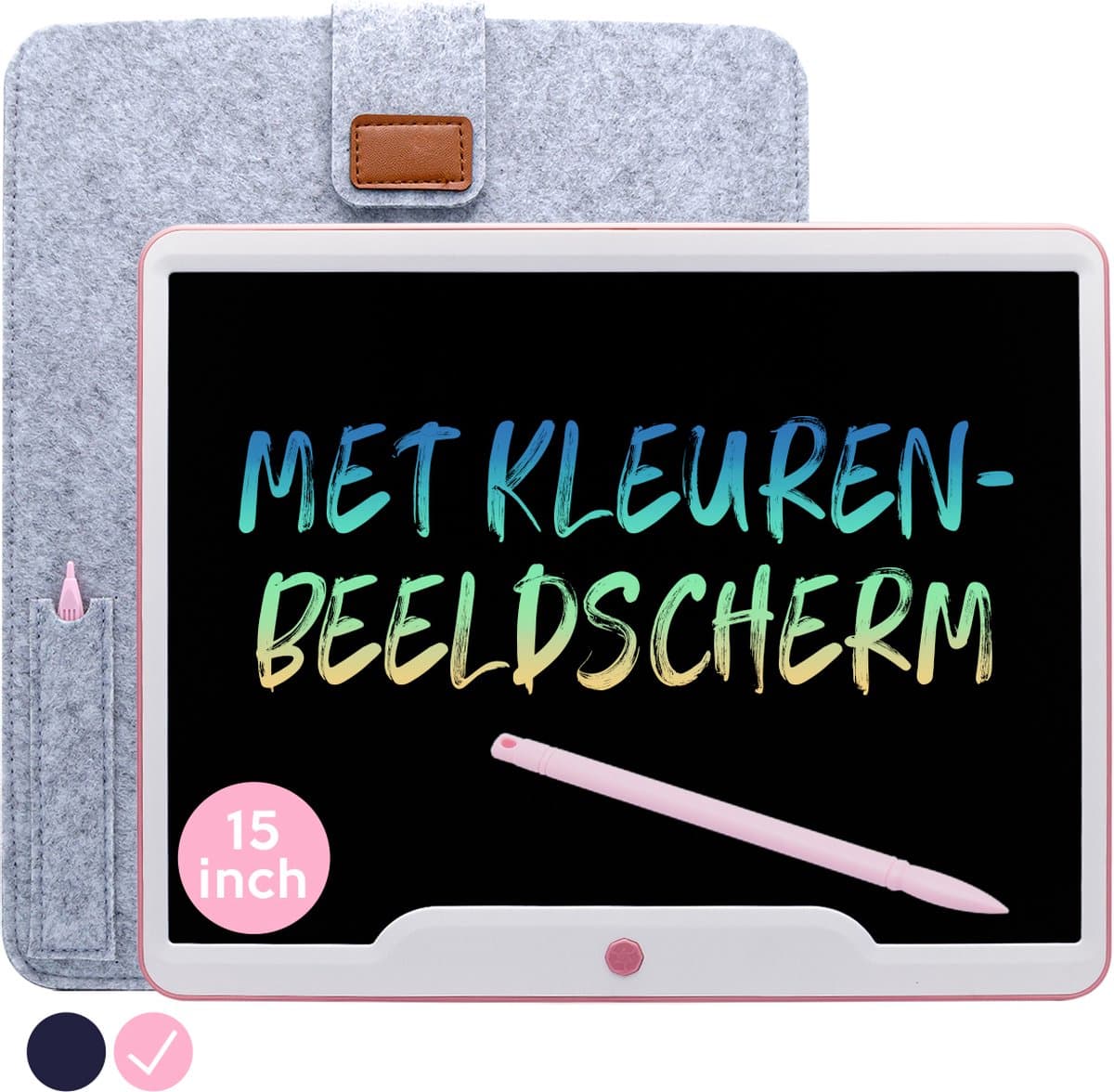 LCD Tekentablet Kinderen "Roze" 15 inch - Educatief Speelgoed 3 jaar- Reisspelletjes Kinderen - Kids Tablet - Speelgoed 4 jaar - Cadeau Meisje - Leren Tekenen - Speelgoed Voor In De Auto - 7 Jaar - Cadeau 5 Jaar - Kinderspeelgoed 3 Jaar - 4 jaar