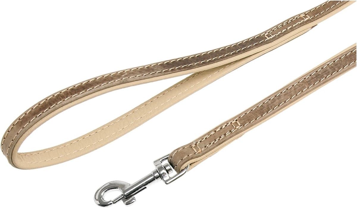 KARLIE FLAMINGO Comfort Hondenriem / Hondenlijn - Echt Leder - Grijs - S - Breedte: 14 mm - Lengte: 100 cm