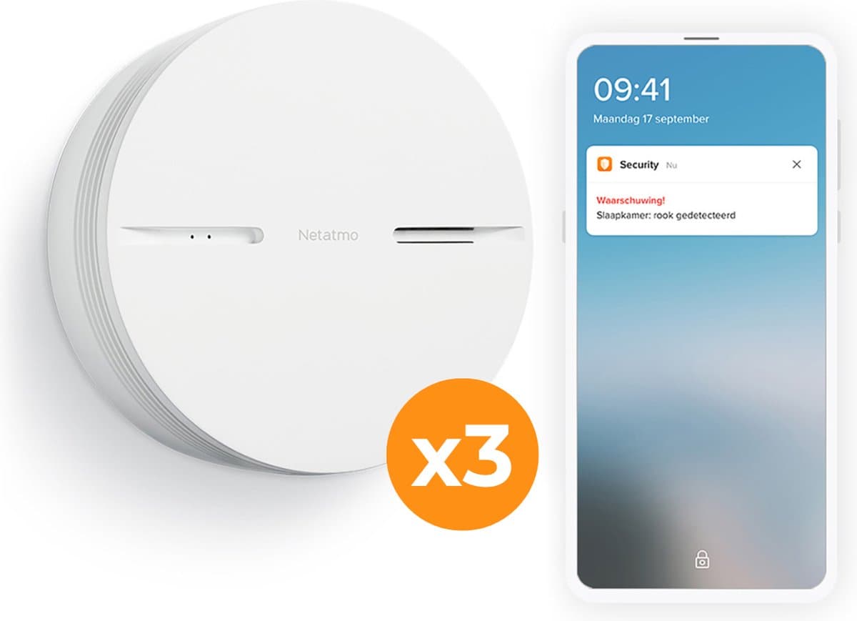Netatmo Slimme Rookmelder (10 jaar) 3-Pack