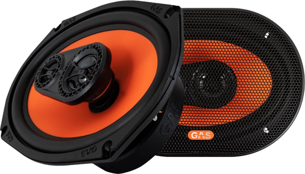 GAS MAD X1-694 Coaxial Speaker 6x9" Hoedenplank speakers 3-weg / Auto luidsprekers / Ovaal / 2 x 100W RMS