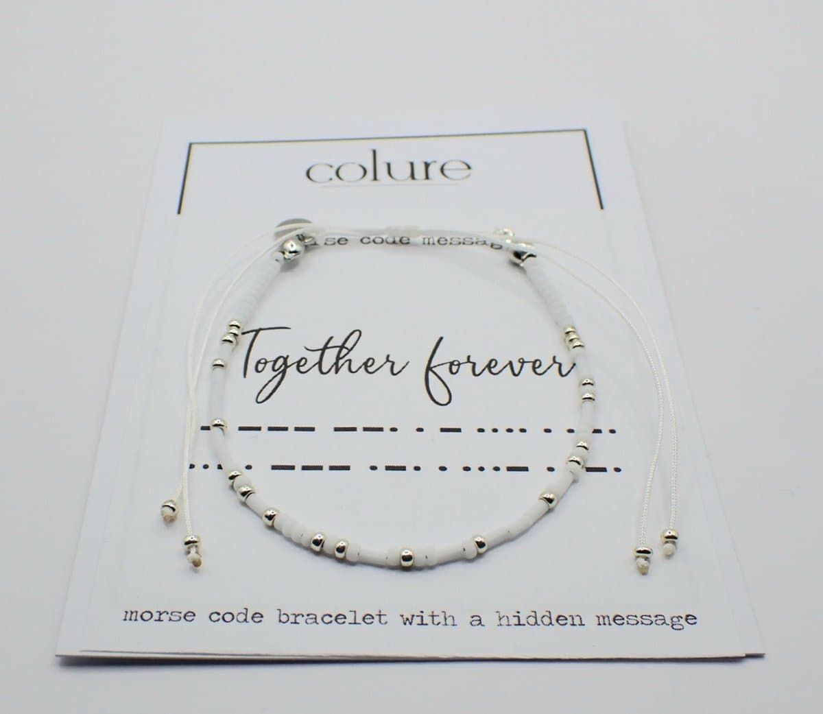 Colure® morse code armband glanzendwit Together Forever