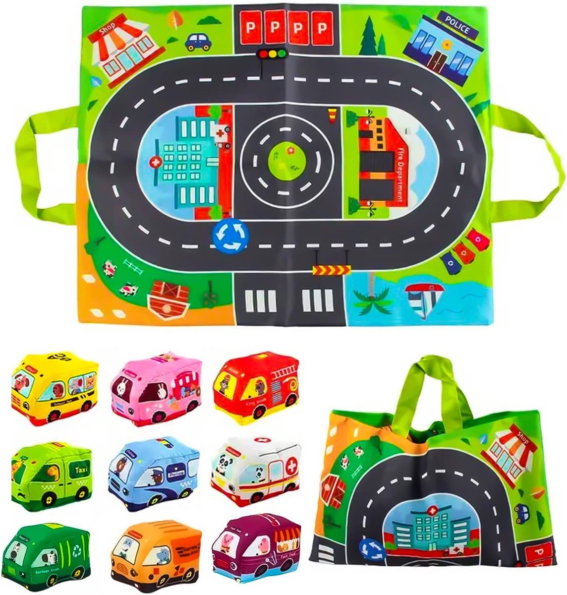 Baby Sonrisa Montessori Busy Board – Educatief Speelgoed – Motoriek Speelgoed – Speelgoed 1 t/m 5 Jaar – Inclusief Auto’s en Speelmat