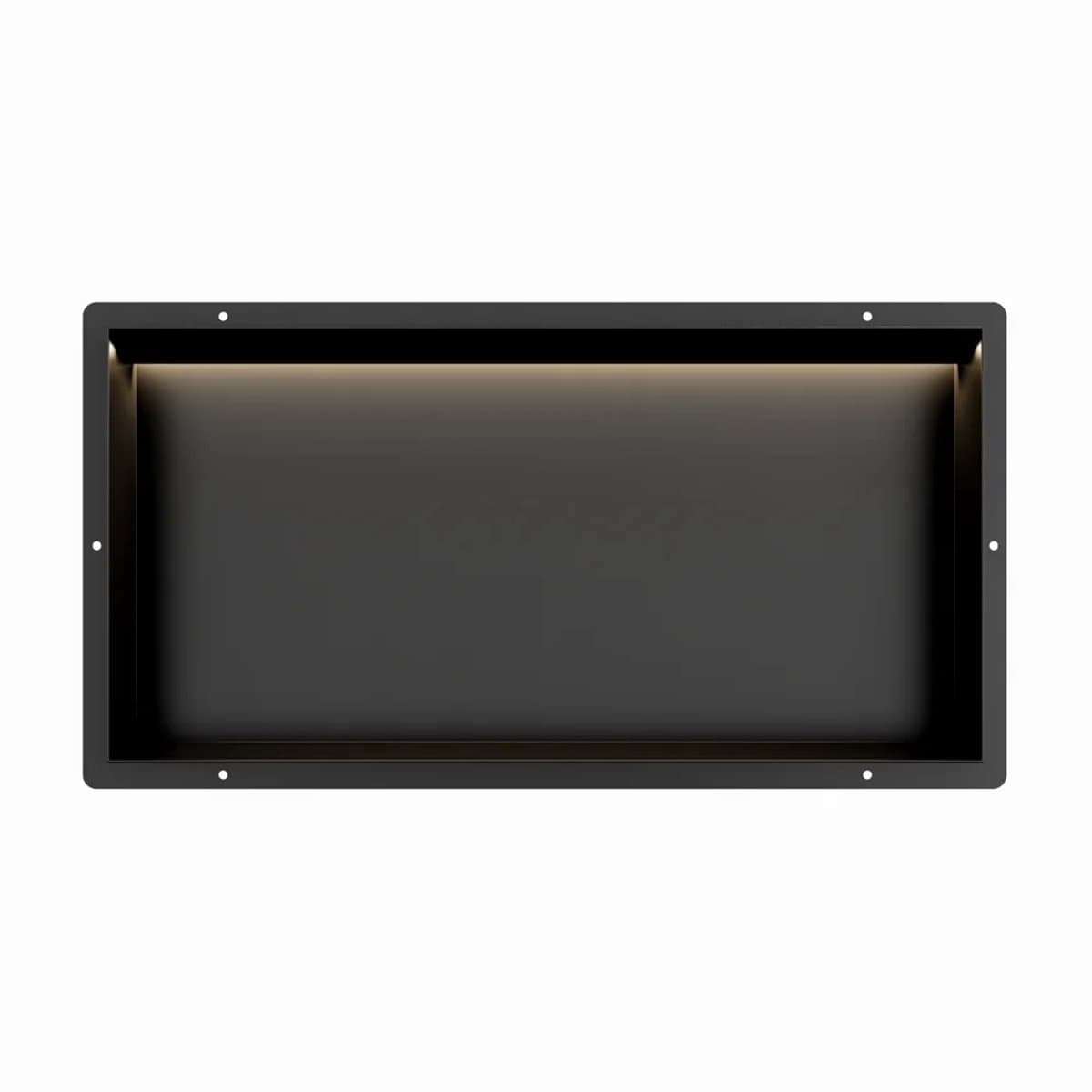 Mat Zwart RVS Inbouwnis 30x60x7cm met tegelflens en RGB verlichting - Inbouwnis badkamer en Douche