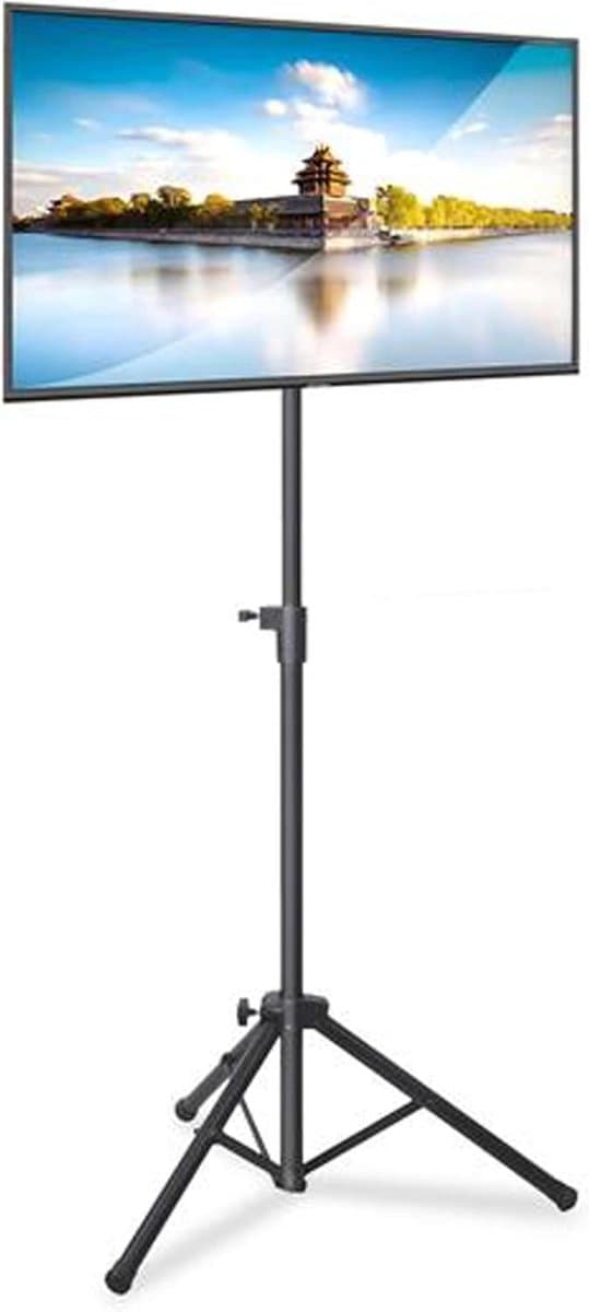 Pyle TV Standaard - Draagbare TV Stand - Verstelbare Hoogte- TV Statief tot 144 cm - Geschikt voor LCD LED Flatscreen TV