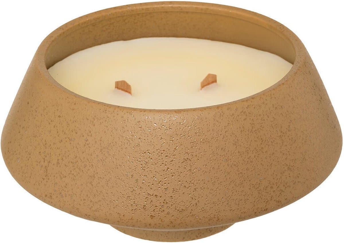 Atmosphera Inuit Geurkaars in keramische pot - Spicy Vanille - 580g - Brandtijd 30u - Bruin