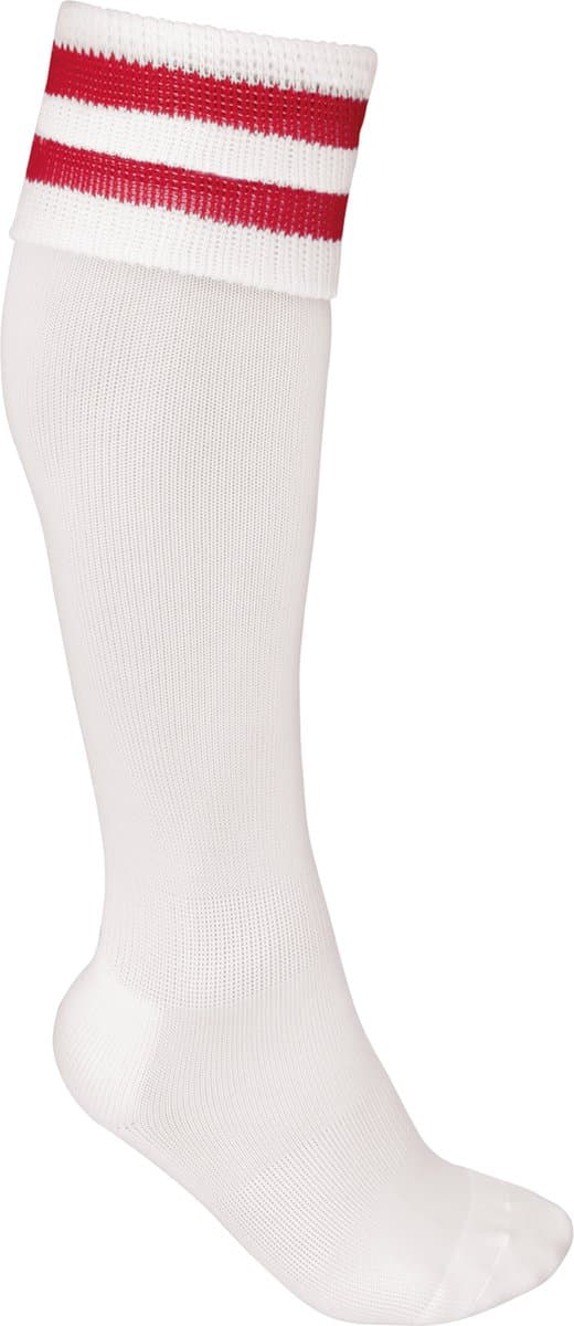 PROACT® Sportsokken Met Contraststrepen PA015 - White / Sporty Red - 31/34 EU