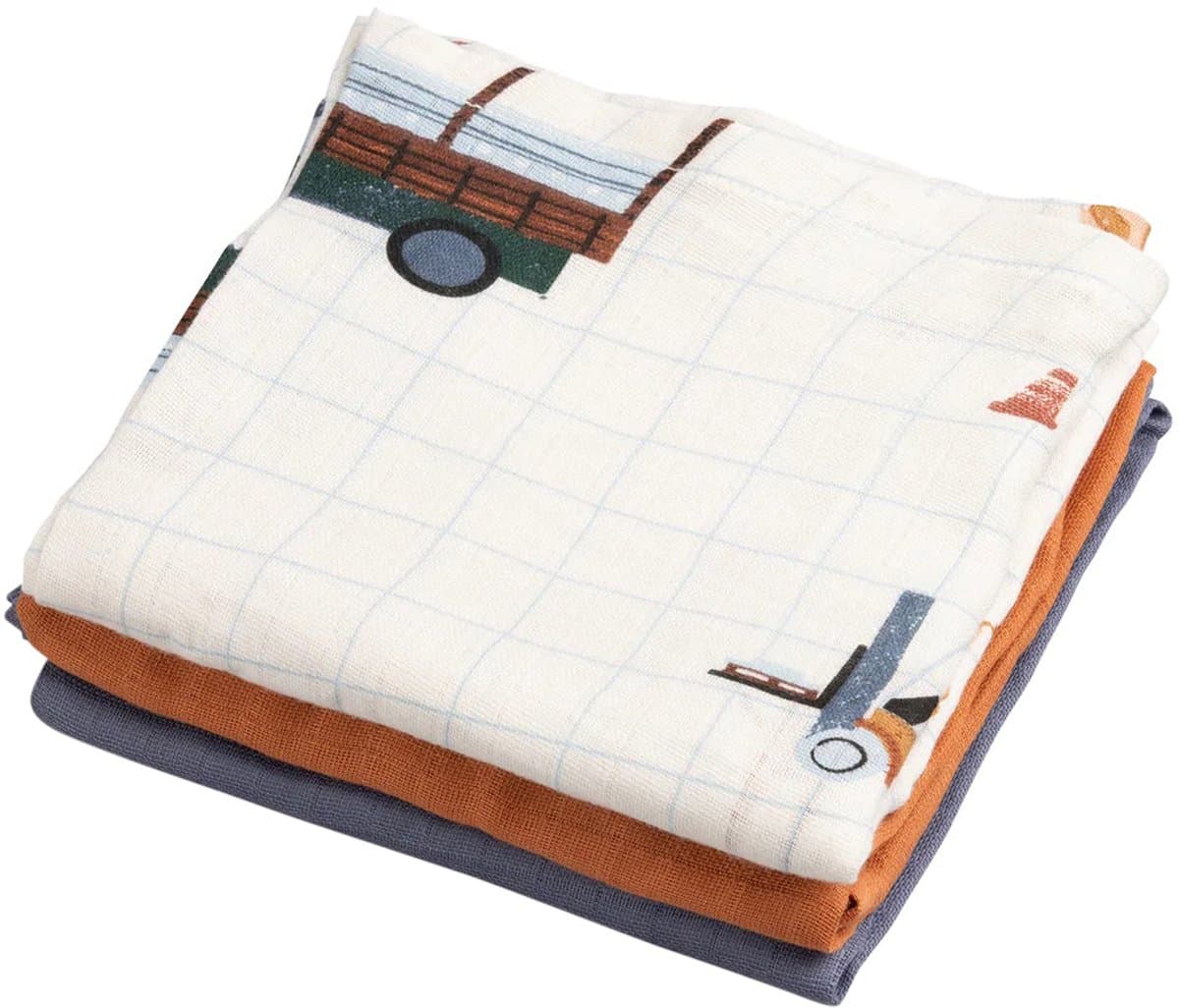 Sebra Busy Builders Hydrofiel Doek - 3 Stuks