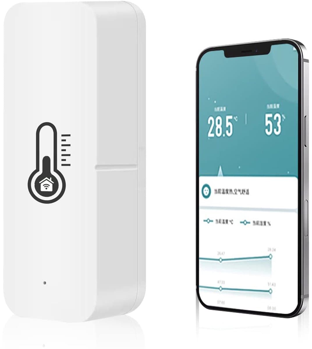 Slimme Wifi Thermometer en Hygrometer met App Melding en Gegevensopslag voor Thuis en Kantoor