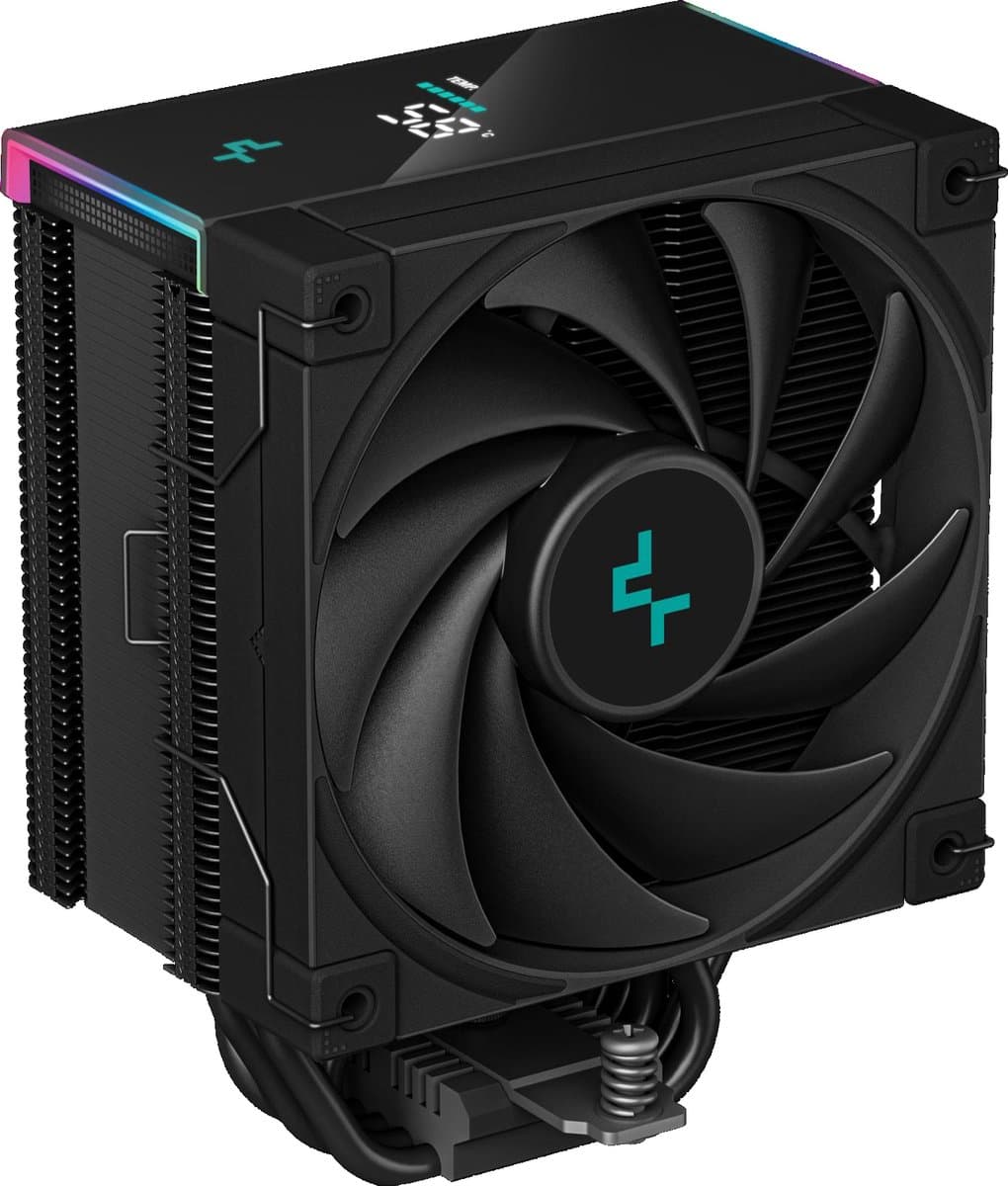 DeepCool AK500S Digital - Koeler voor processor - 4-pins PMW - voor Intel LGA: 2066, 2011-v3, 2011, 1200, 1700, 115x - AMD AM5, AM4 - zwart